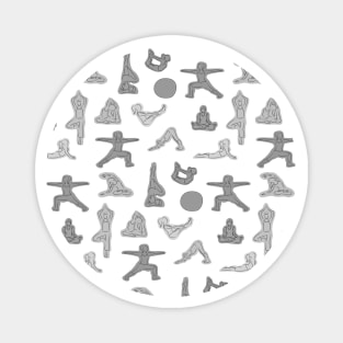 Yoga Grey Pattern Magnet